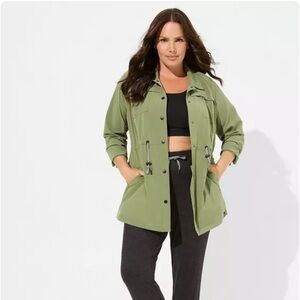 torrid Olive Green Utility Jacket with Drawstring - 3
